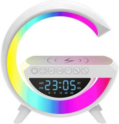 G LAMP G-SHAPE: RGB CLOCK LAMP & BLUETOOTH SPEAKER WITH WIRELESS CHARGING