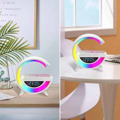 G LAMP G-SHAPE: RGB CLOCK LAMP & BLUETOOTH SPEAKER WITH WIRELESS CHARGING