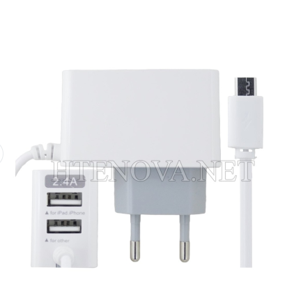 [C1C3M1AWA-15] Micro Charger With 2 Extra USB Port Gold Series Auto iD 2.4A