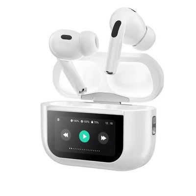 A9 Pro Touch Screen Airpods Pro | ANC/ENC Wireless Earbuds With Bluetooth 5.4 | LCD Display | Super Bass And Pop-Up Feature