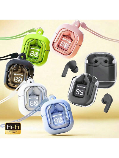 Air31 Earbuds Wireless LED Digital Display Crystal Transparent